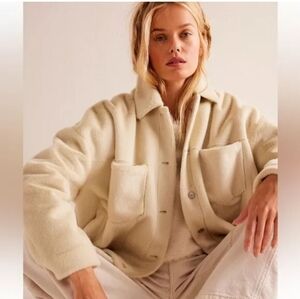 We The Free Cozy Opal Swing Button Up Faux Fur Jacket Size Small Women's
